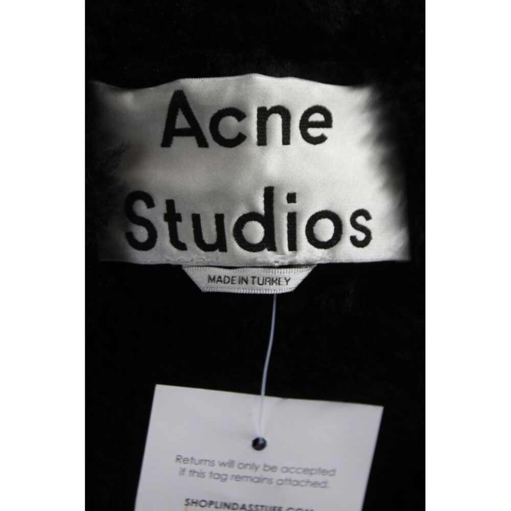 ACNE Studios Womens Biker Lamb Shearling Jacket Black Size 36 - Picture 7 of 7